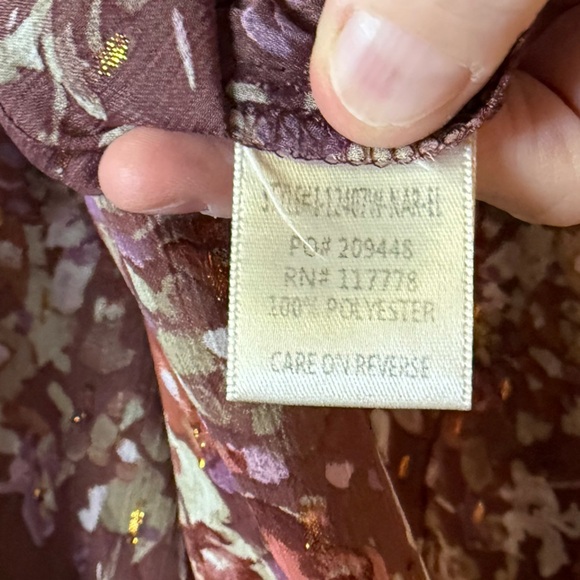 NWT Lovestitch Floral Lurex Chiffon Blouse - Picture 6 of 7